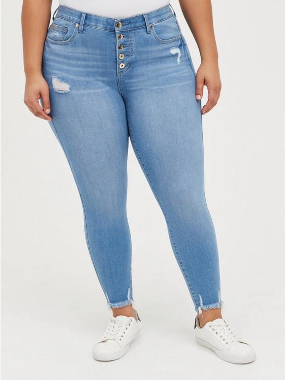 torrid Light Wash High-Rise Button-Fly Bombshell Skinny Jeans